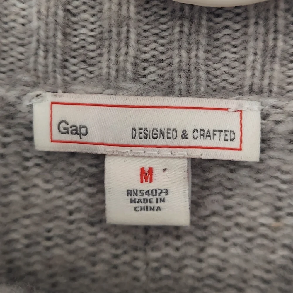 Gap Grey Cowl Neck Wool Blend Sweater M - Picture 3 of 5